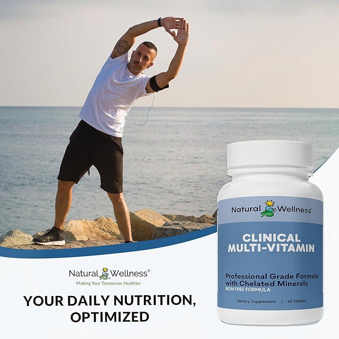 Natural Wellness One Daily Multi-Vitamin – Iron-Free Multivitamin for Adults with Vitamins A, C, D, E & B – High Potency Nutrient Support for Energy, Immunity & Wellness – 60 Tablets (60 Day Supply)