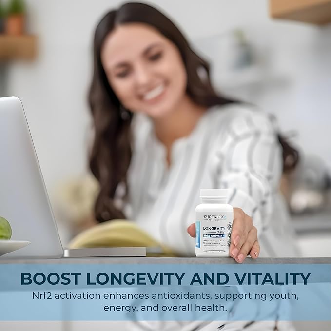 Superior Formulas Nrf2 Activator Supplement – Antioxidant Support for Cellular Health, Healthspan, and Longevity – Helps Reduce Oxidative Stress – 60 Capsules – Made in USA, Non-GMO