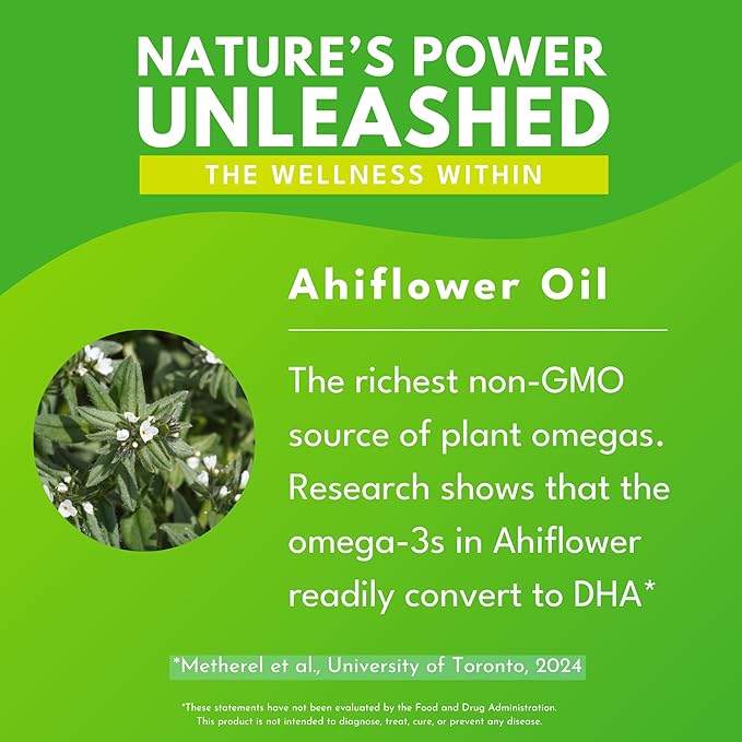 Bold Botanica Plant Vegan Omega 3-6-9 with Ahiflower Oil, Omega 3 Liquid Supplement for Women & Men, Plant-Based Omegas for Brain & Immune Health, Better Than Flax, Fish Free, Sugar-Free, 4 fl oz