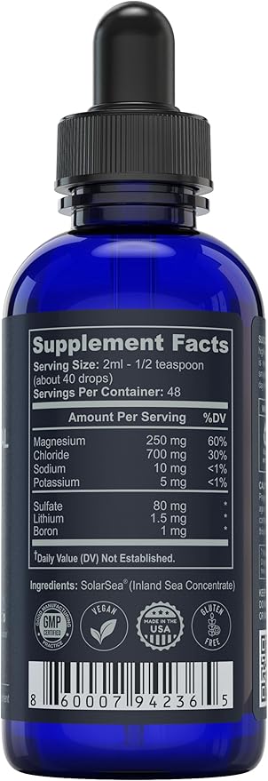 Trace Mineral Complex – 4 oz (48Servings) – 72+ Ionic Minerals Concentrate/Magnesium, Chloride, Boron, Potassium/Supports Hydration & Electrolyte Balance