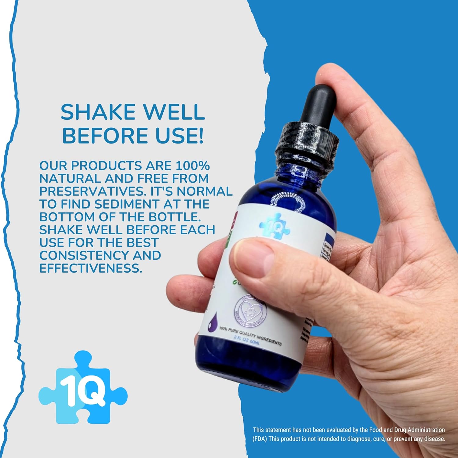 1Q Focus – Liquid Cognitive & Brain Support Drops for Kids | Acetyl L-Carnitine + B1, B6, B12 & Folate | Sugar-Free, Vegan, Non-GMO, Gluten-Free | Advanced Absorption | 2 fl oz 30 Servings