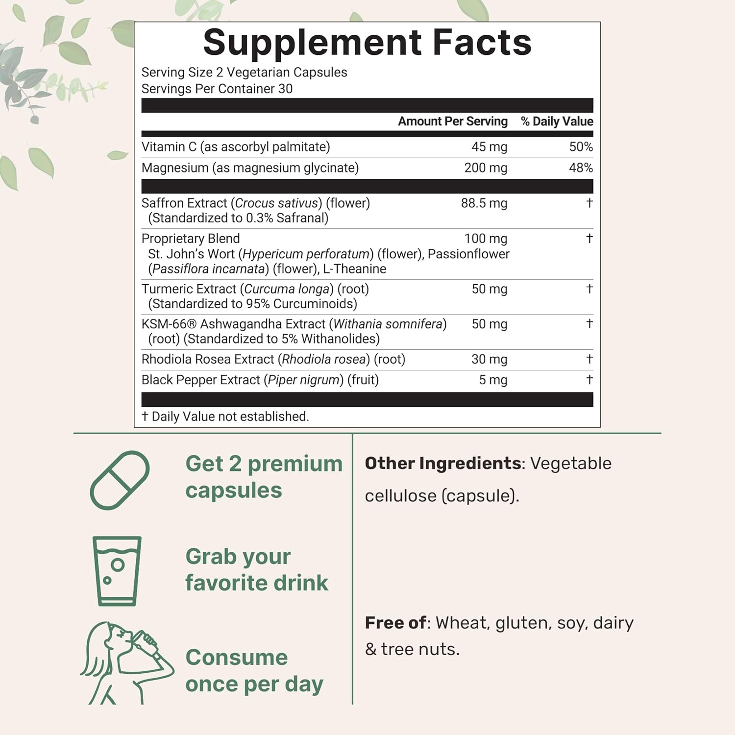 Micro Ingredients Saffron+ Advanced, 60 Veggie Capsules | 10-in-1 Formula with High Absorption Fat-Soluble Vitamin C, Magnesium, Turmeric & Ashwagandha | Mood & Energy Support | Filler Free