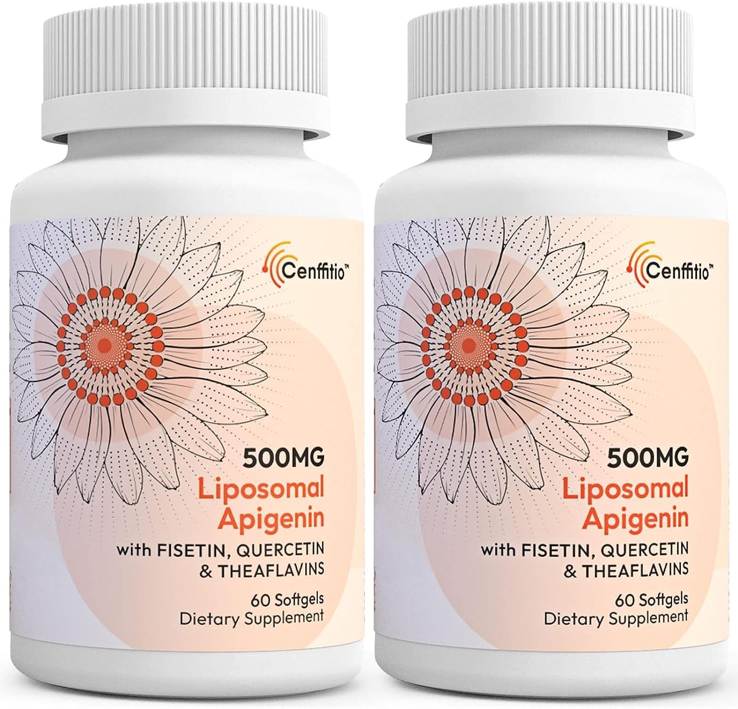 Liposomal apigenin 500mg Softgels - Optimal Apigenin Supplement with Fisetin, Quercetin and Theaflavins - 4 Month Supply