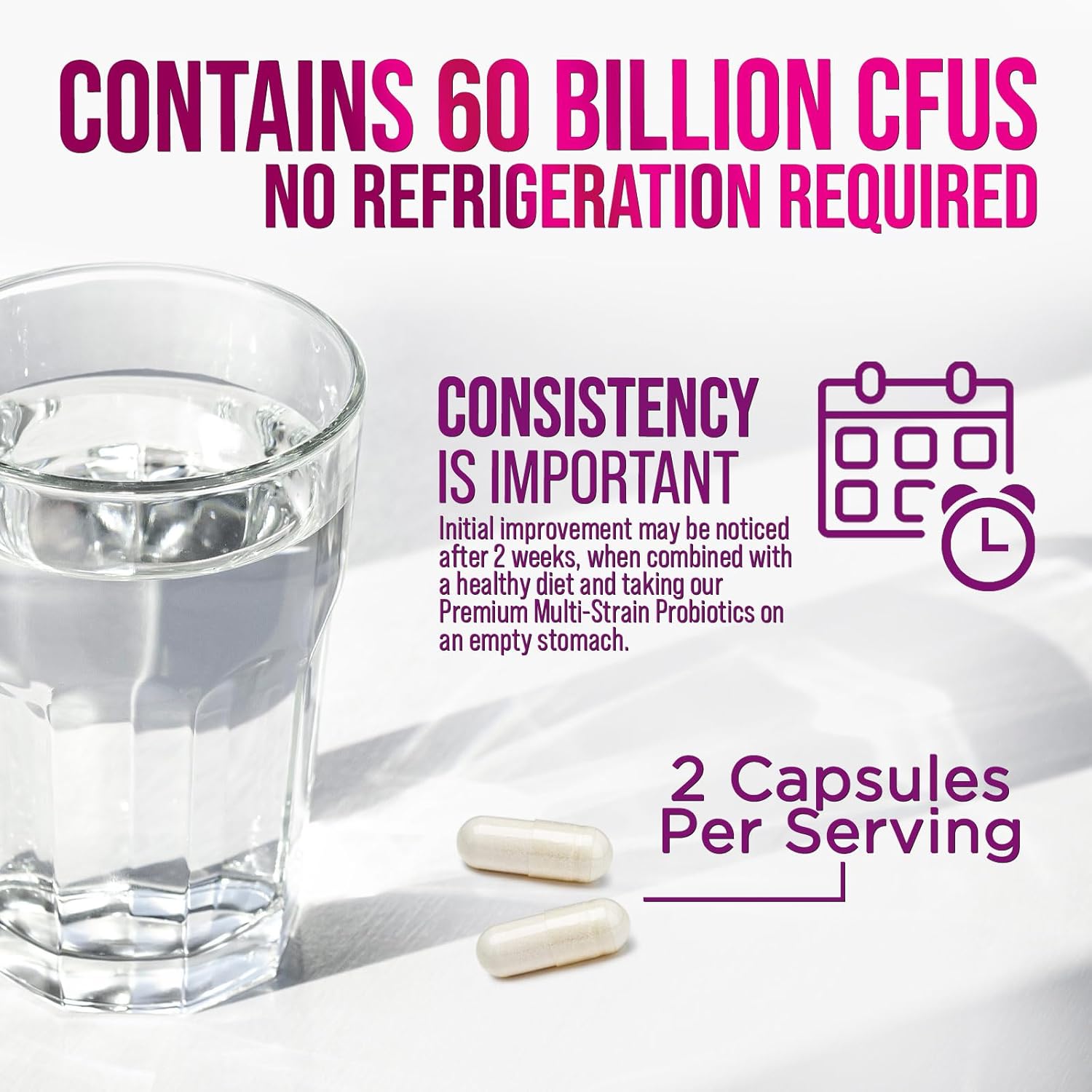Probiotics 60 Billion CFU per Serving - 10 Strains + Prebiotics - Digestive Health, Gut & Immune Support - Supports Occasional Constipation, Gas & Bloating for Women & Men Shelf Stable - 60 Capsules