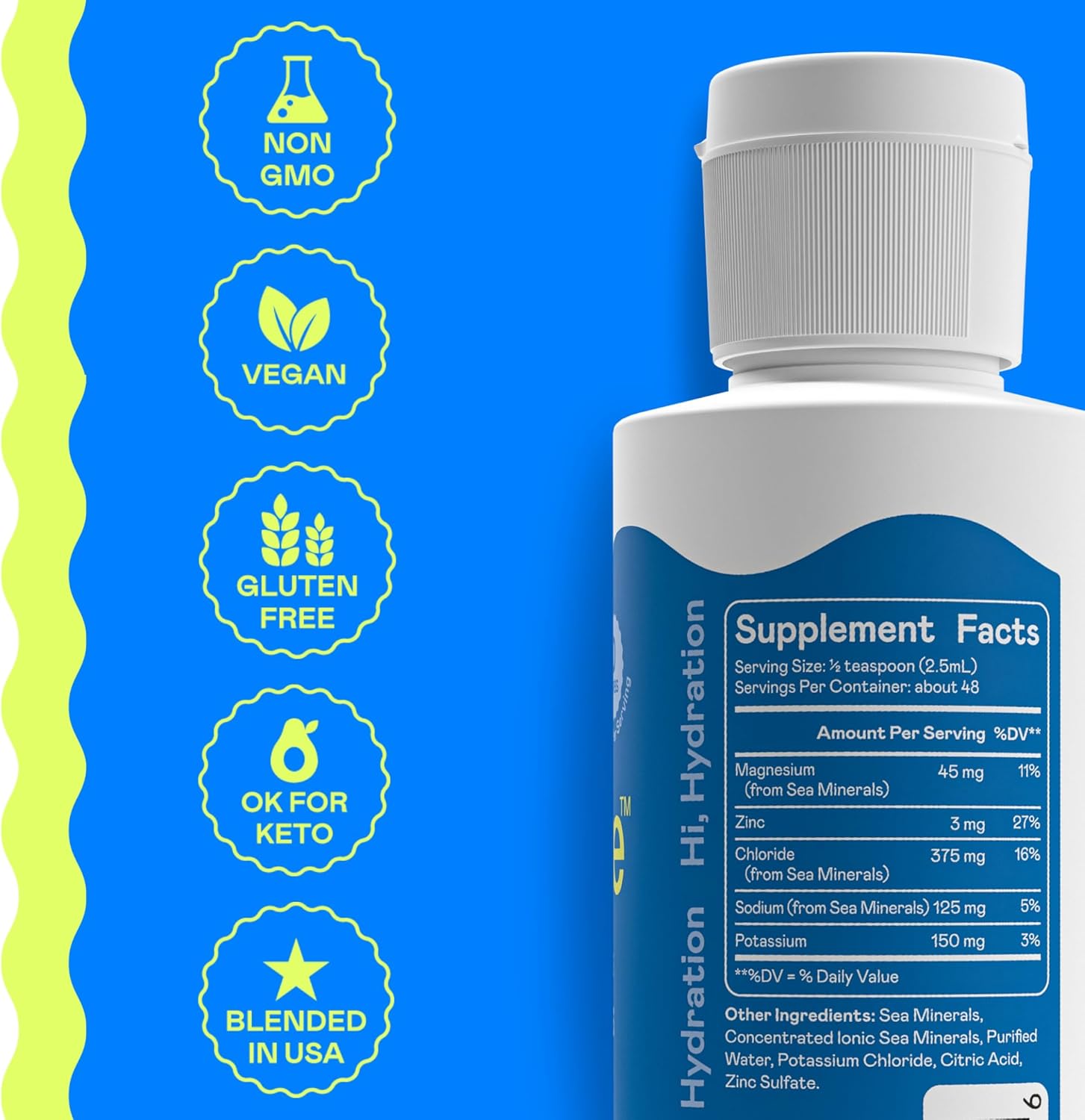 Hi-Lyte Daily Essentials Electrolytes Liquid Mix Unflavored, 144 Servings