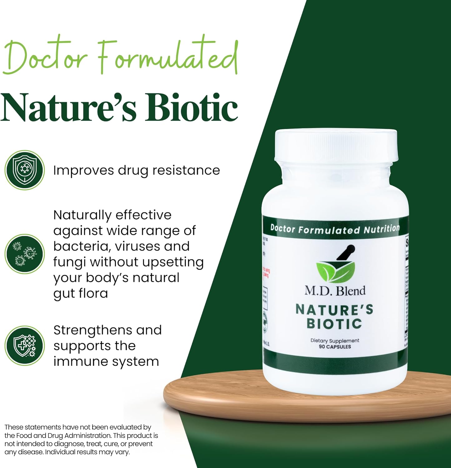 Nature’s Biotic - Expert Formulated Supplement - Immune Functions & System Wellness - Key Vitamins & Minerals - Powerful Berberine, Oregano, Garlic, Magnesium, Zinc - 90 Capsules