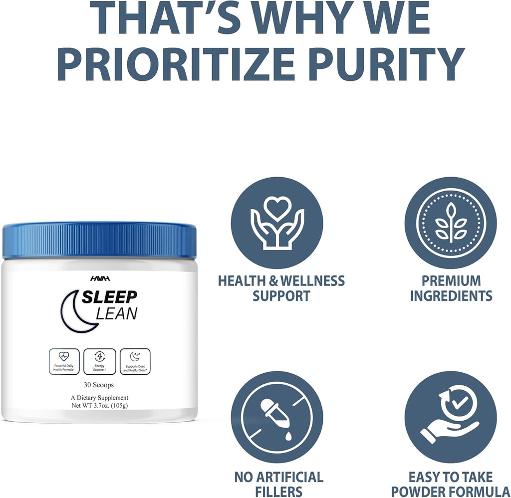 Sleep Lean Supplement Sleep Lean Advanced Formula, Sleep Lean Powder Advanced Overall Health Formula Supplement, Sleep Lean Premium Rest and Overall Wellness Support (3.7oz / 105g)