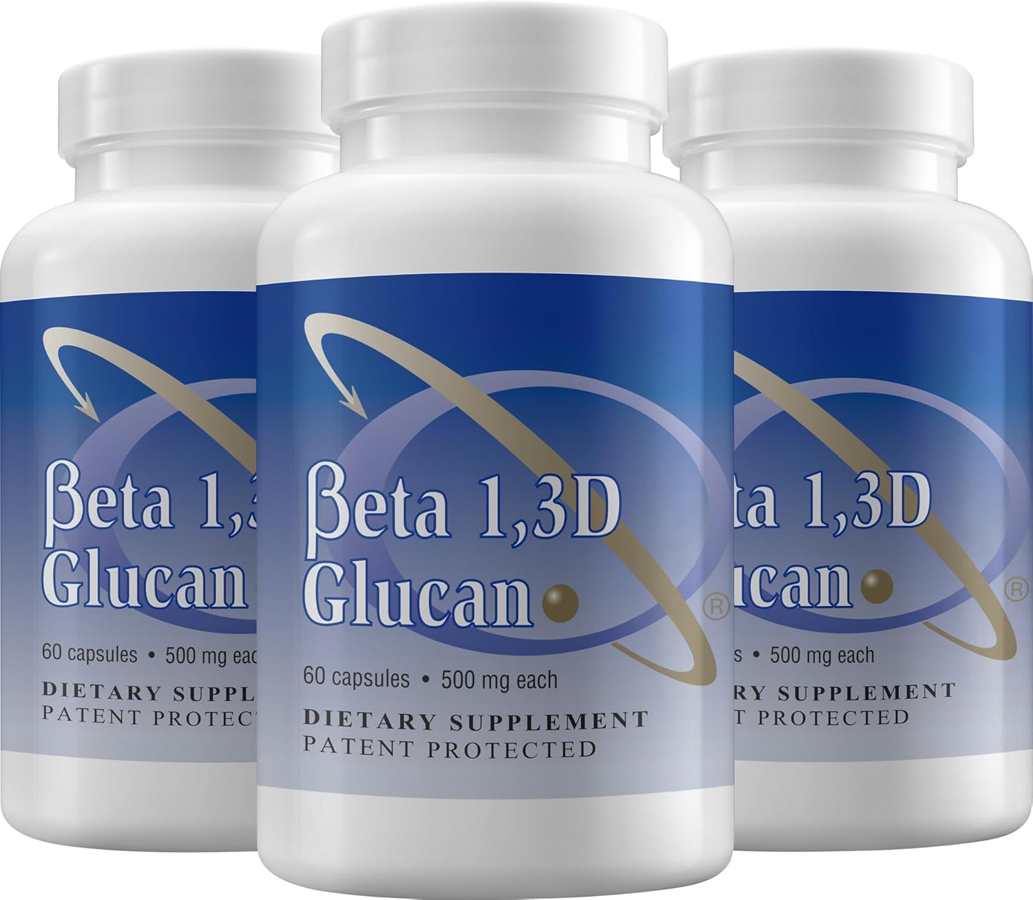Immune Support Supplement Highly Purified Beta Glucan 500 mg per Capsule beta glucan Fiber Supplement (Pack of 3-500mg beta glucan Powder per Capsule)