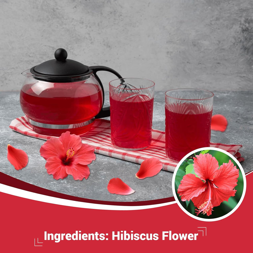 Hibiscus Tea Bags, Hibiscus Flower Herbal Tea - Rich in Vitamin C, Caffeine Free,Sugar Free, 50 Teabags