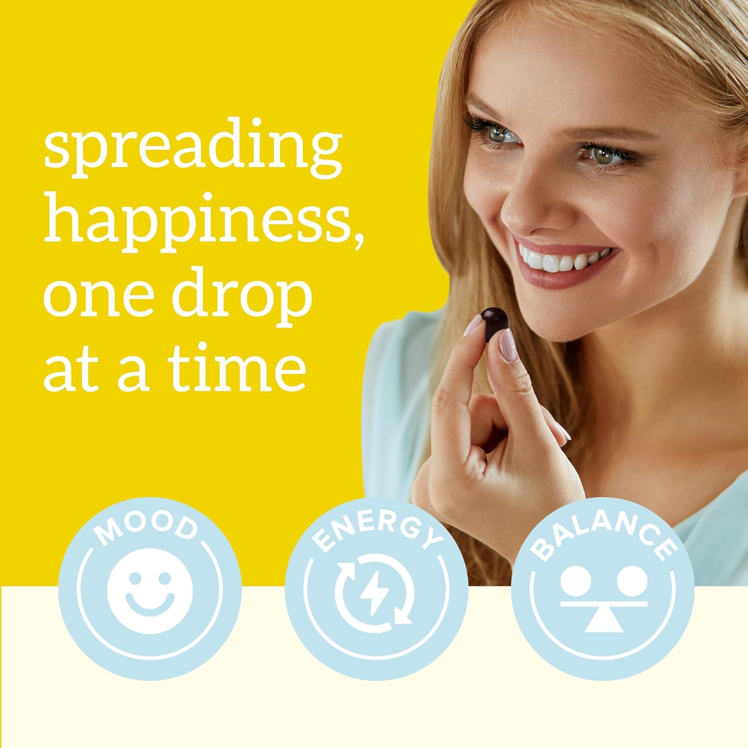 Organifi Happy Drops - Daily Superfood Happy Gummies for Adults - Mood Support Supplement for Balance, Bliss, Energy and Taking The Edge Off - Sweet Lemon Flavor - 60 Gummies