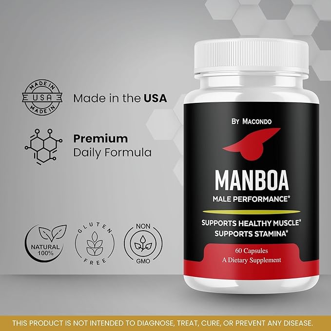 (3 Pack) Manboa Capsules Advanced Formula - Official Manboa Daily Premium Supplement Support Maximum Strength, All Natural for Overall Healths - 180 Capsules for 3 Months