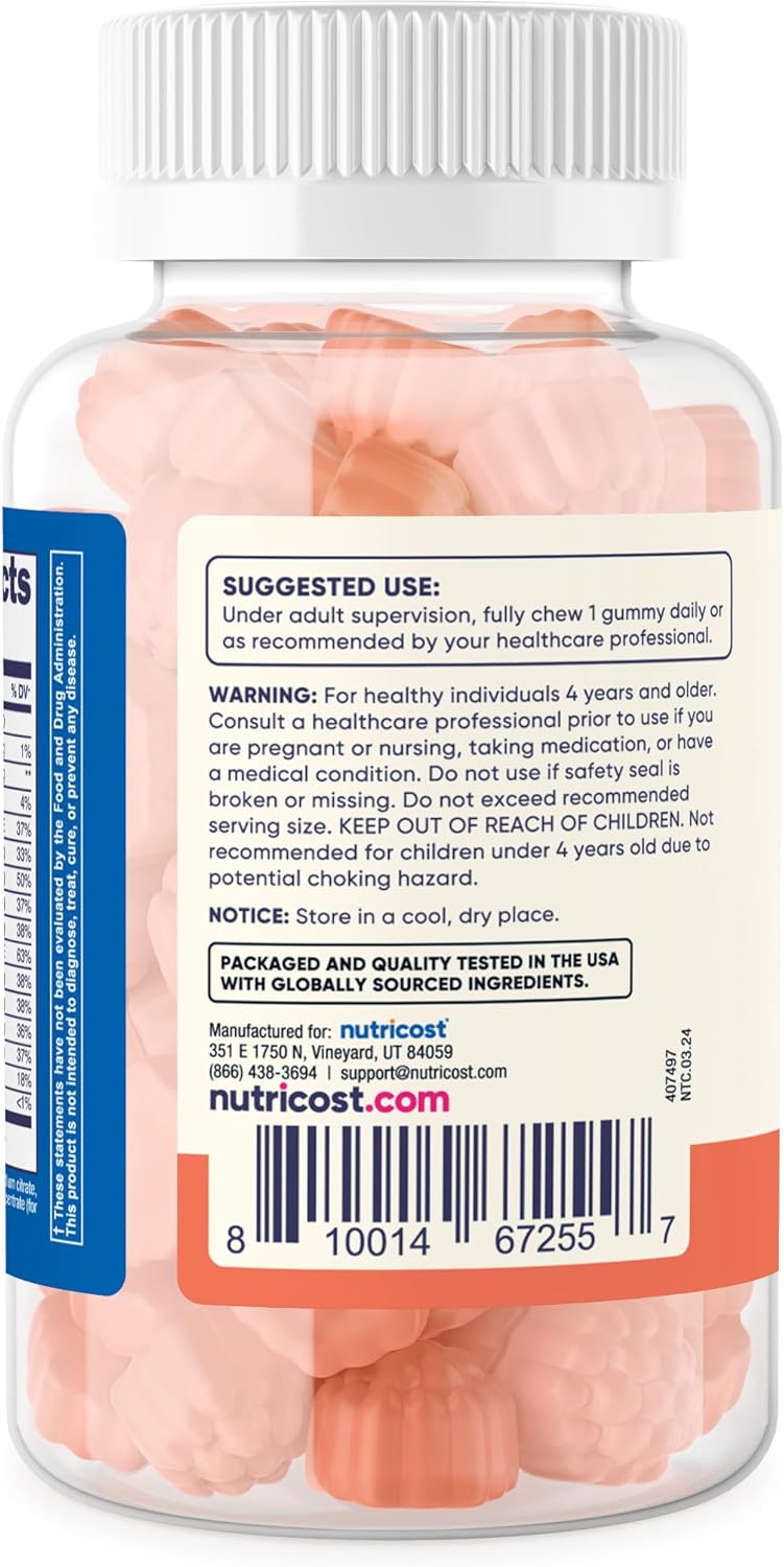 Nutricost Kids Multivitamin Gummies 120 Servings (Mixed Berry Flavored Gummies) - Gluten Free, Non-GMO, and Vegetarian Friendly