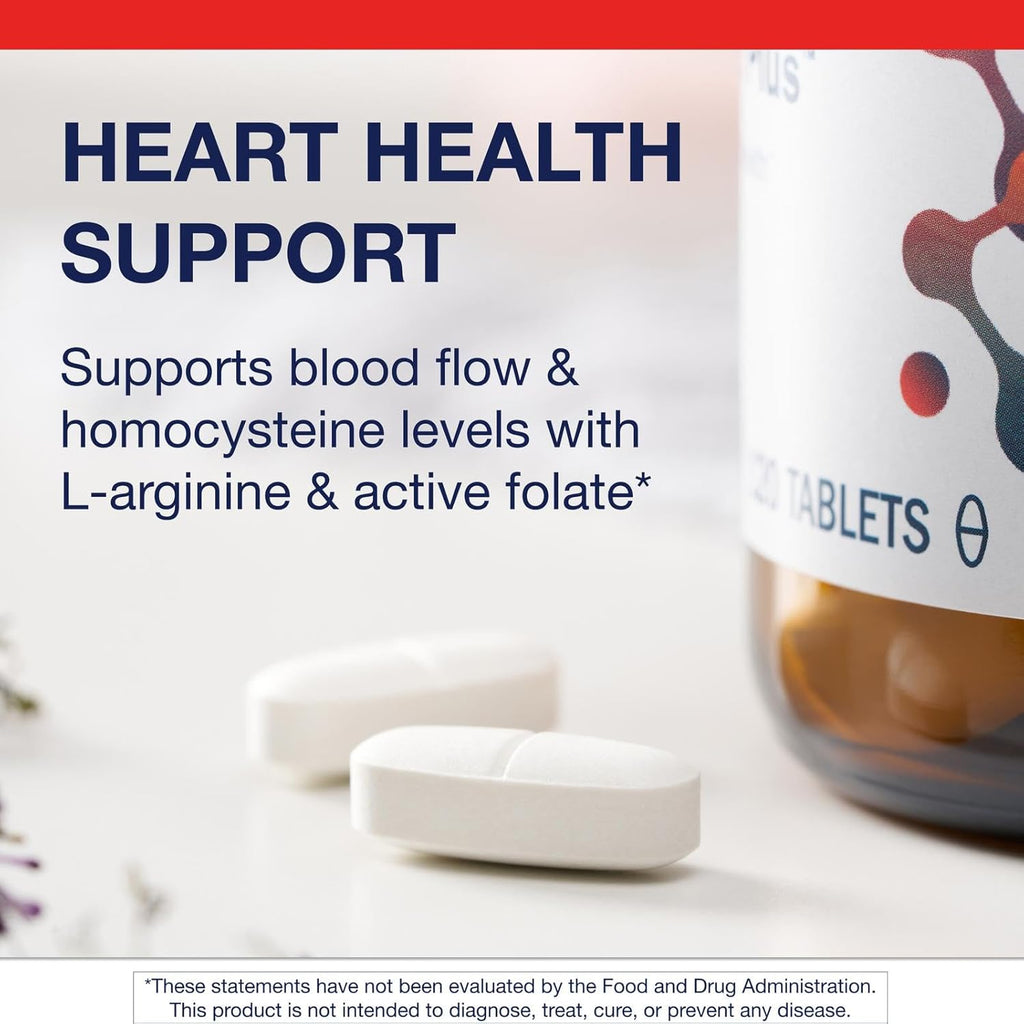 Metagenics Arginine Plus - 1.5 g L-Arginine - Supports Blood Flow & Heart Health* - 665 mcg DFE Folate (as Calcium L-5-Methyltetrahydrofolate) - Non-GMO, Vegetarian & Gluten-Free - 120 Count