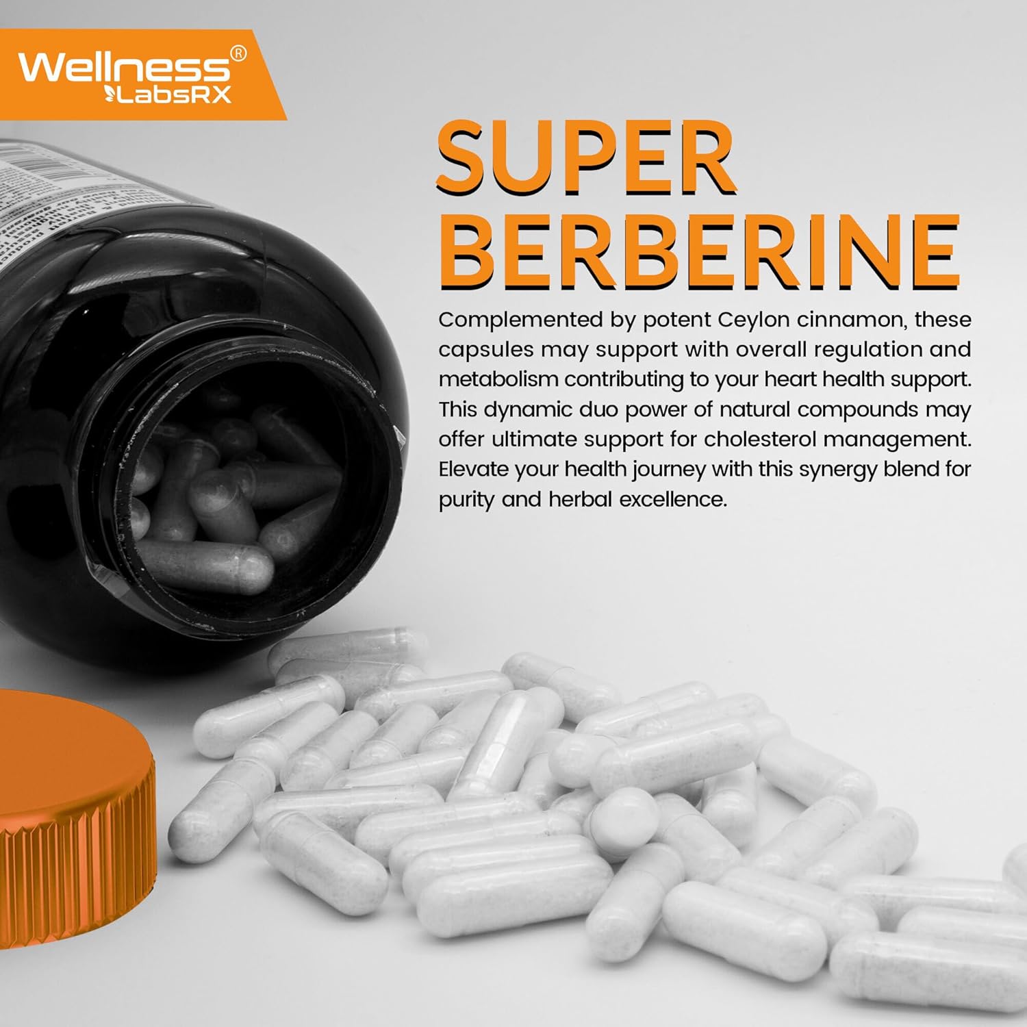 Berberine Supplement 15,000mg - Berberine with Ceylon Cinnamon, Overall Wellness Support Capsules - 120 Capsules (Pack of 1)