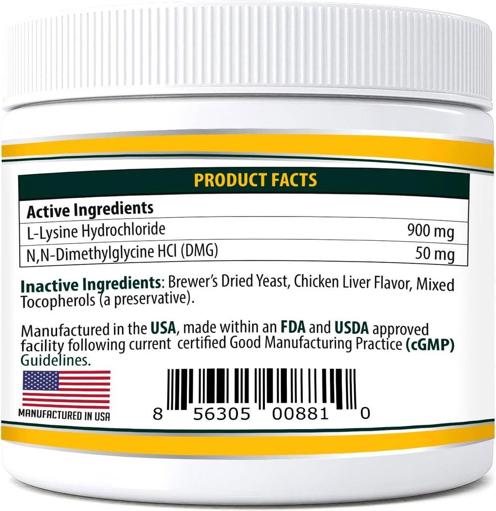 Trulysine Plus L-Lysine for Cats Immune Support Oral Powder 8oz/226g - Cats & Kittens of All Age, Sneezing, Runny Nose Squinting, Watery Eyes Chicken Liver Flavor (U.S.A)(226 Grams (900mg / Scoop))