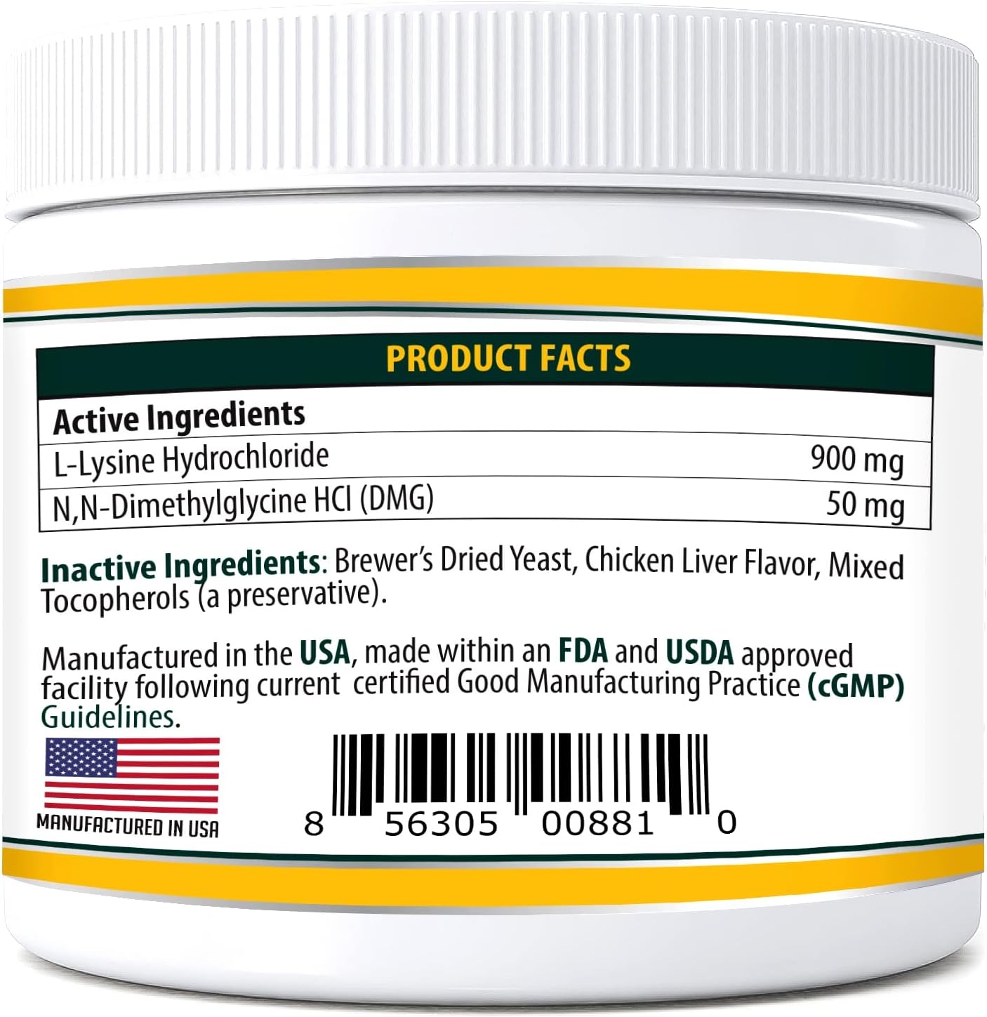 Trulysine Plus L-Lysine for Cats Immune Support Oral Powder 8oz/226g - Cats & Kittens of All Age, Sneezing, Runny Nose Squinting, Watery Eyes Chicken Liver Flavor (U.S.A)(226 Grams (900mg / Scoop))