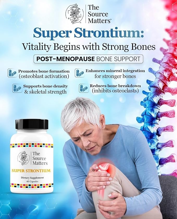 Super Strontium Boost Dietary Supplement | Bone Support Formula with Strontium Citrate for Structural Integrity, Skeletal Strength, and Balanced Bone Turnover (60 Capsules)