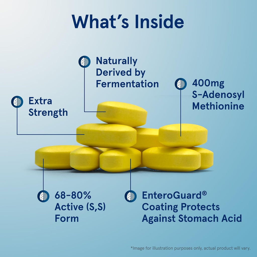 Jarrow Formulas® SAMe 400 mg, Supports Joint Health, Liver Function, Brain Metabolism, 30 Tablets, Up To a 30 Day Supply