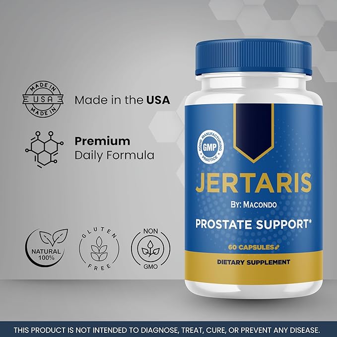 (3 Pack) Jertaris Capsules - Official Prostate Health Supplement Support Pills Natural Ingredients - Maximum Strength, Premium Advanced Formula Health & Wellness - 180 Capsules for 3 Months
