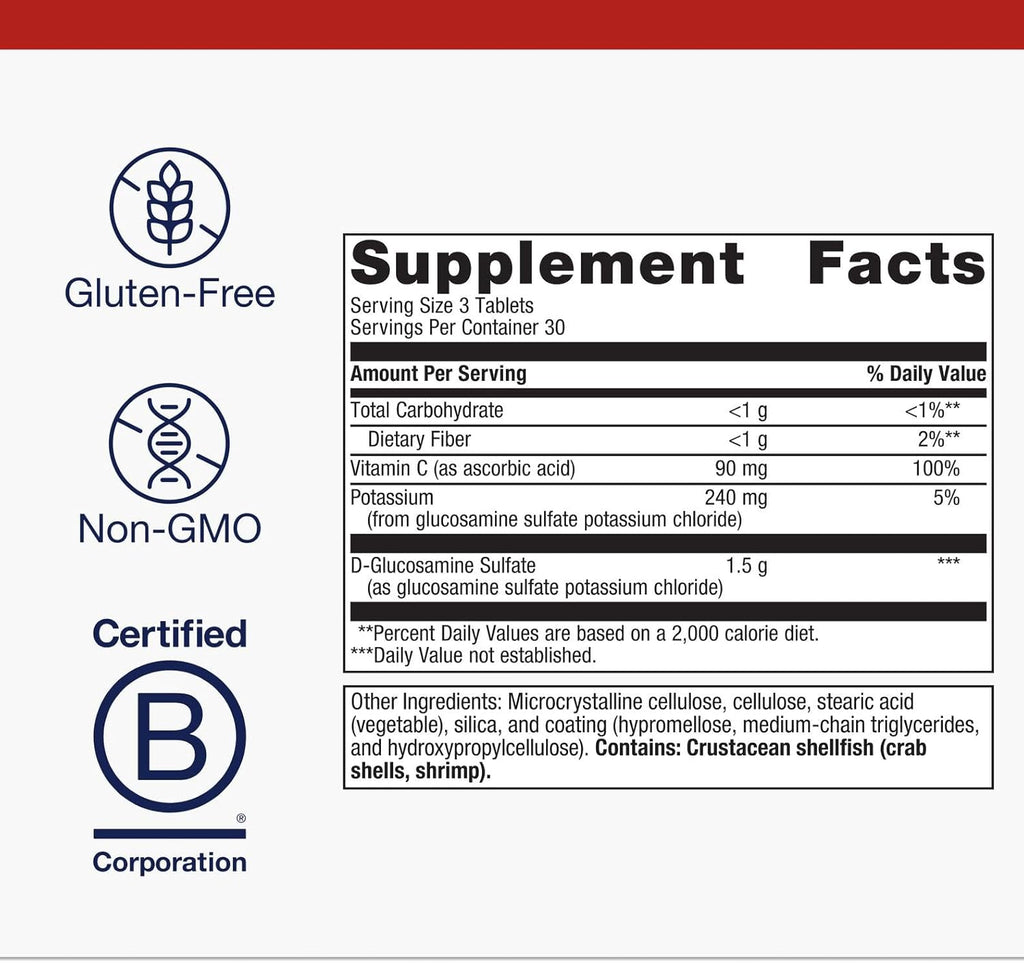 Metagenics Glucosamine Sulfate - Joint Health & Cartilage Health Supplement* - with Vitamin C, Potassium & D-Glucosamine Sulfate - 90 Tablets