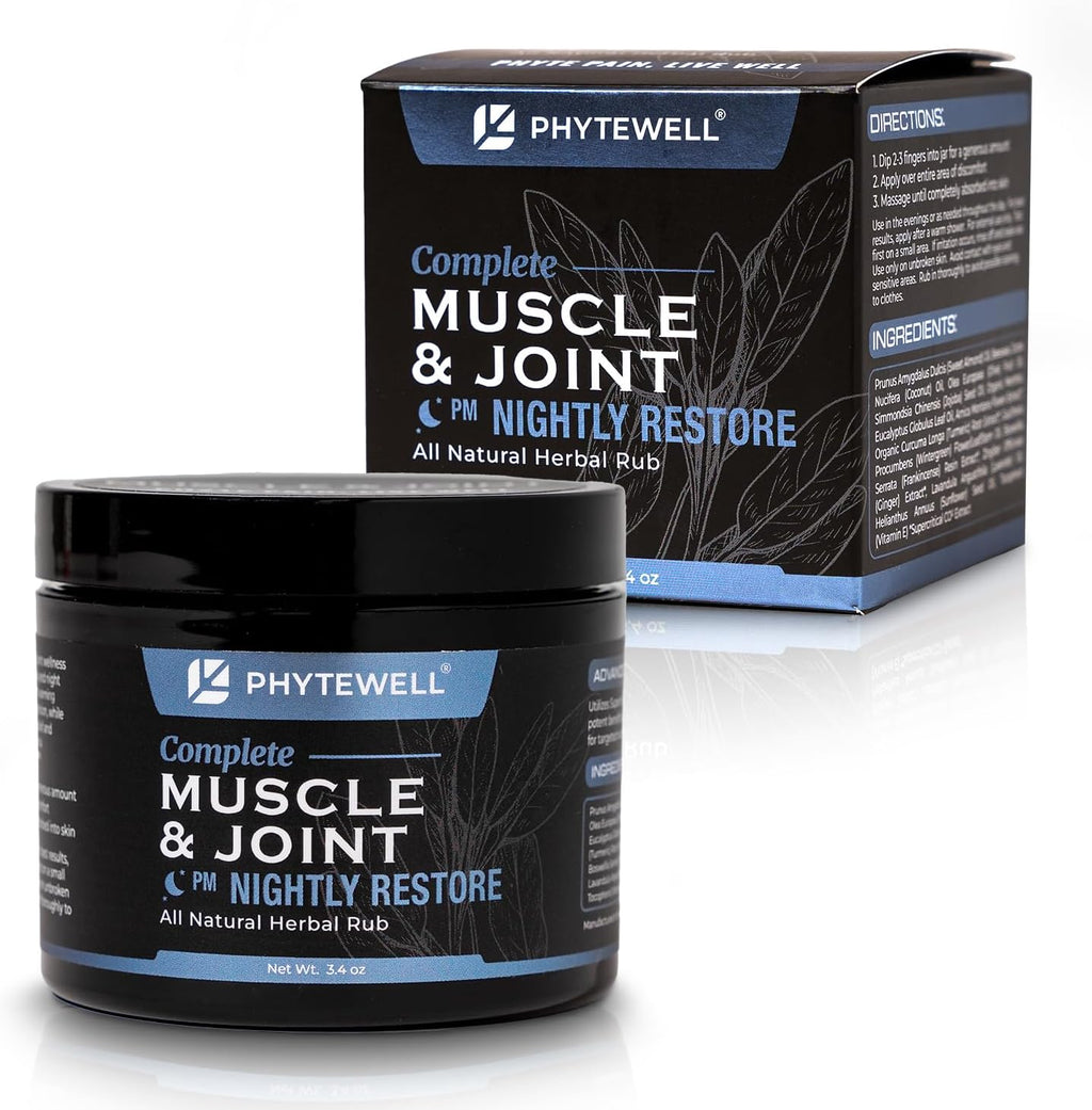 PM Nightly Restore - Cooling Herbal Muscle & Joint Rub - with Menthol, Arnica & Lavender - Soothes Muscles, Supports Evening Recovery & Restful Sleep, CO₂ Extracted, Non-Greasy Formula