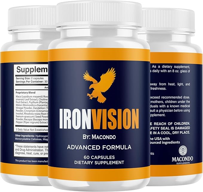 (2 Pack) Iron Vision Eye Supplement Capsules - Official IronVision Advanced Premium Support Pills - Maximum Strength, Natural Vitamins for Overall Health & Wellness Reviews - 120 Capsules for 2 Months