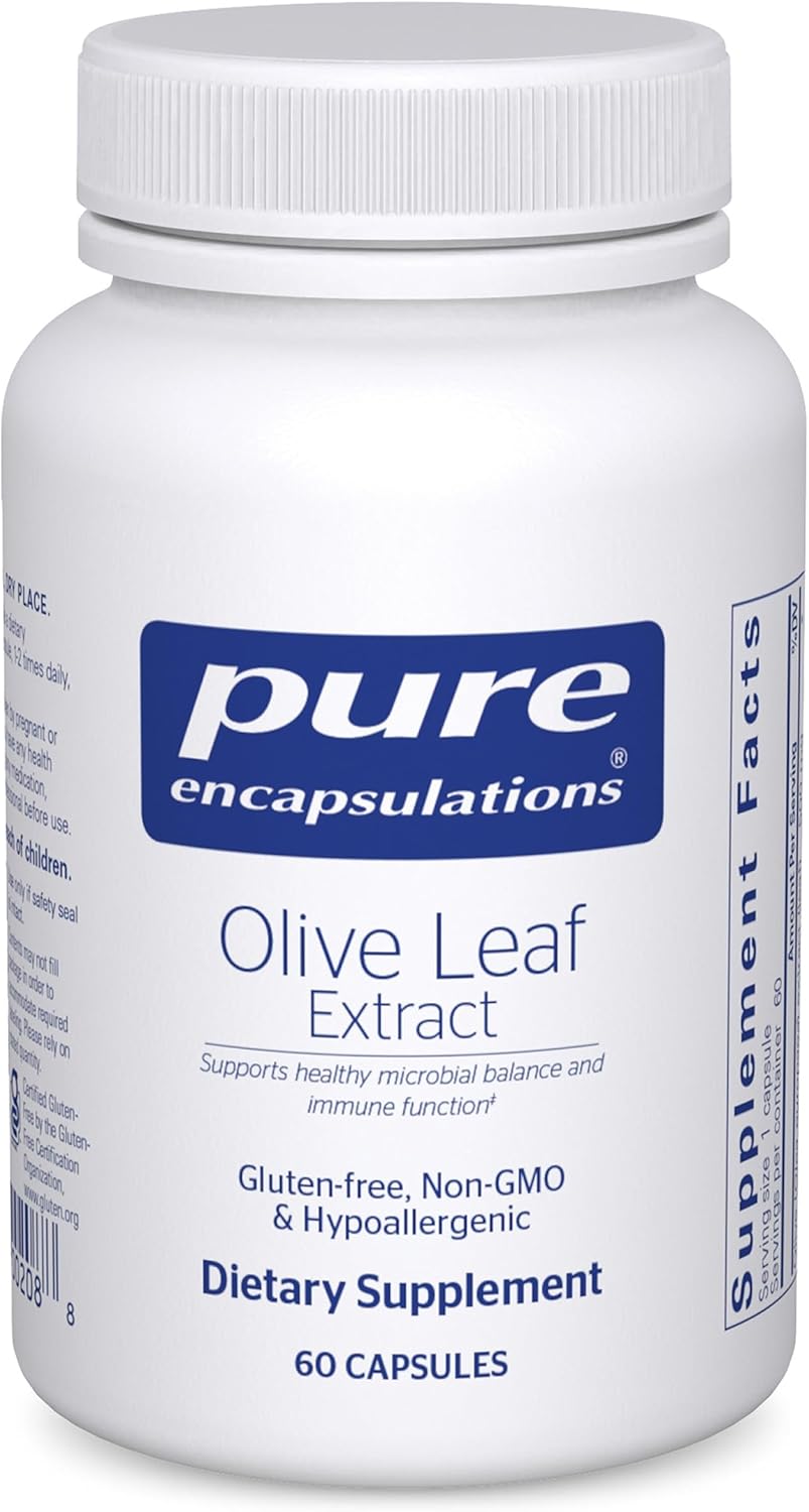 Pure Encapsulations Olive Leaf Extract | Hypoallergenic Supplement Supports Immune System and Healthy Intestinal Environment | 60 Capsules