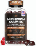 Effective Nutra Mushroom Gummies 2500mg - 10in1 Lion’s Mane, Reishi, Chaga, Cordyceps & More - Focus, Clarity, Memory, Immunity, Energy - Natural Raspberry Flavor, Vegan, Made in USA (90 Count)