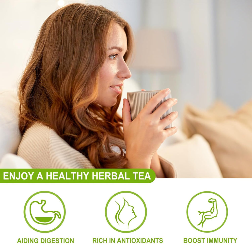 FullChea - Moringa Tea, 50 Teabags - Pure & Natural Moringa Leaves, Cultivated From India - Herbal Tea for Supporting Digestion & Immune System - Non-GMO - Caffeine-free