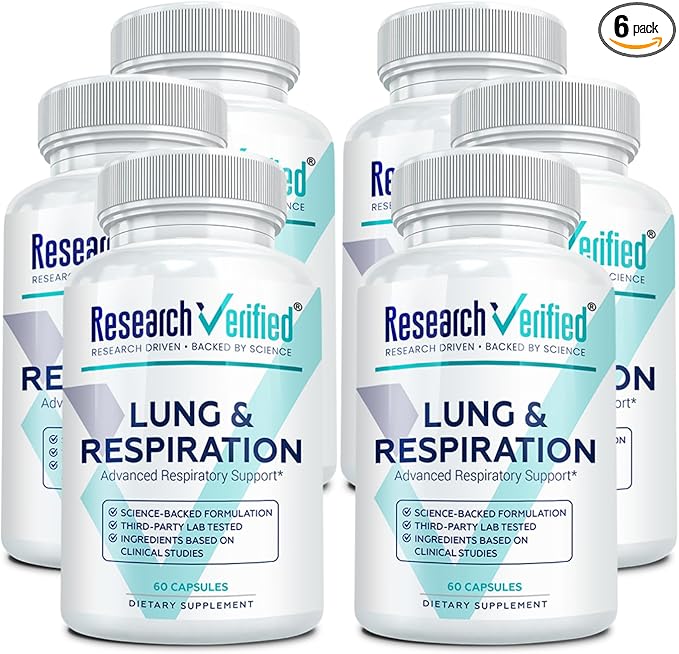 Research Verified Lung and Respiration - Seasonal Allergy and Sinus Support - Vitamin A, C & D, Quercetin, Nettle Leaf Extract - 360 Capsules - Made in The USA