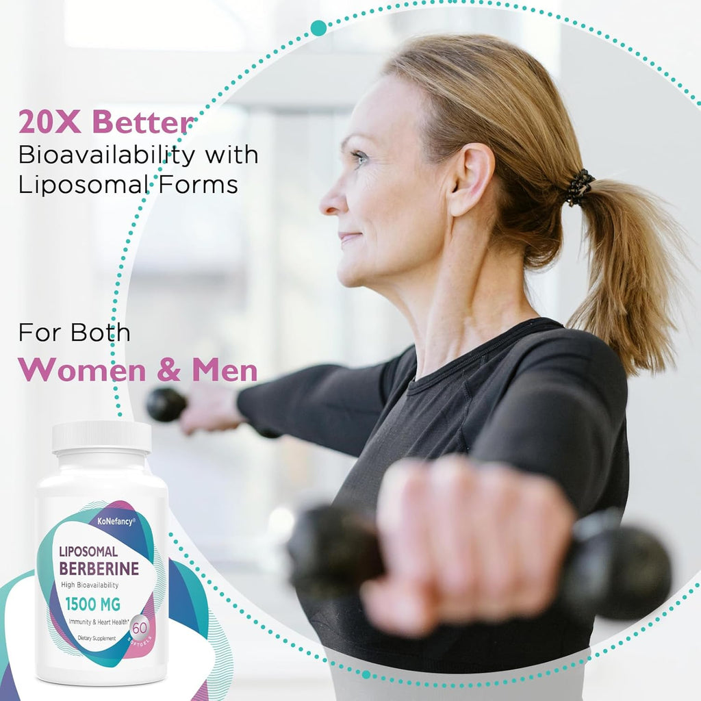 Berberine HCL Supplement 1500mg - Third Party Tested, High Bioavailability Liposomal Berberine Capsules for Women and Men, AMPK Activator