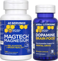 NATURAL STACKS Dopamine Brain Food + Magtech Magnesium Supplement Bundle - Supports Focus, Relaxation & Memory* - 240 Total Capsules