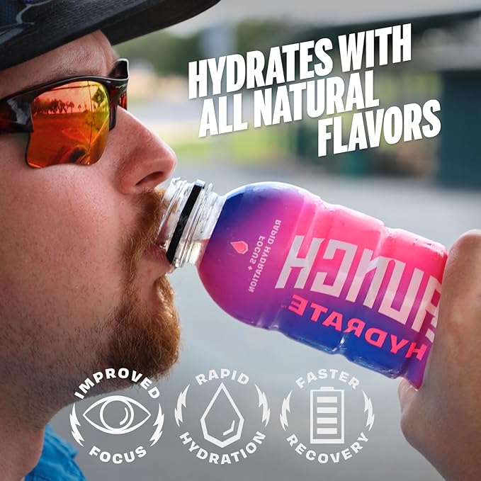 Sports Drink: Strawberry Lemon Flavor - 16.9 Oz (12 Pack), Energy Drink + Hydration, Real Cane Sugar, Electrolytes, Cognizin for Focus, Vitamin B12 Energy Boost, L-Glutamine Hydration Formula, No Artificial Sweeteners, Colors, or High Fructose Corn Syr...