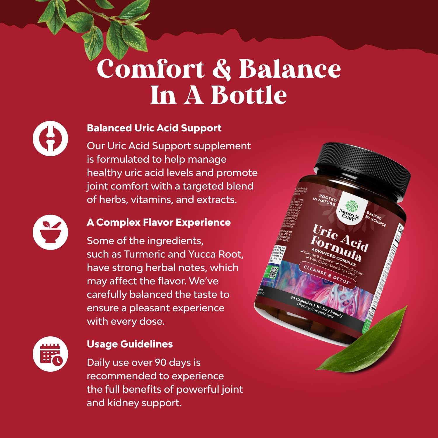 Green Coffee Bean Extract for Uric Acid Cleanse & Detox - Green Coffee Beans with Turmeric, Tart Cherry & Celery Seed for Adults - Daily Uric Acid Flush for Joints Support & Kidney Cleanser – 60 Ct