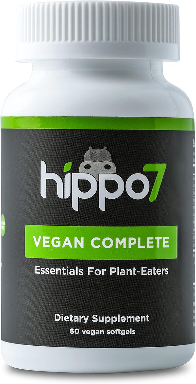 Vegan Complete Multivitamin Vitamin B12, Vitamin D, Omega-3 DHA+EPA, Calcium, Iodine, Zinc & Iron. (1 Bottle, 60 Softgels)