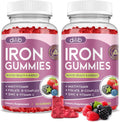 Iron Gummies with Multivitamin, Iron Supplement for Women & Men, Kids Multivitamin with Iron, Zinc, Vitamin B Complex & C, B12, Folate - Blood Builder, Energy Support, Peach Flavor, Vegan 120 Gummies