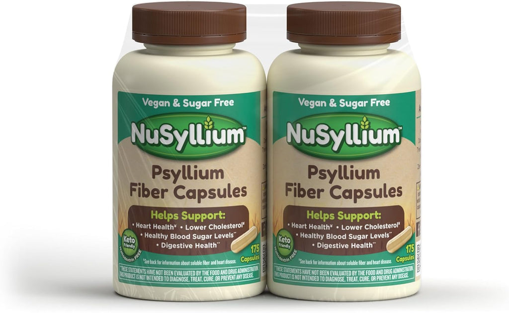 Psyllium Husk Capsules, Organic, USDA Sugar Free, Vegan, 175 Count, Keto-Friendly Dietary Fiber Supplement, Helps Promote Digestive Health* (2-Pack)