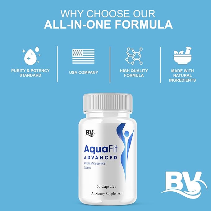 BLUE VIBE Aquafit Advanced Capsules, Aqua Fit Advanced Strength Overall Health & Wellness Support Supplement, Aquafit Official Premium All Natural Daily Health Support (1 Pack - 60 Capsules)