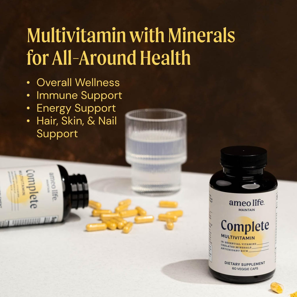 Daily Multivitamin for Adult Men & Women – Chelated Multivitamins with Zinc, Biotin, Iodine, Chromium, Manganese & Vitamins A, B6, B12, C, D, E – Complete Immune & Energy Support – 60 Capsules