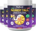 NuBest Tall Protein Powder for Kids & Teens - Vegan Vanilla Protein Powder Shake with Organic Red Algae Calcium, Probiotics, Omega 3-6-9, Vitamin D3 + K2 & Magnesium from Marine Algae - Pack 4