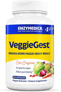 Enzymedica VeggieGest, Digestive Enzymes for Vegan, Vegetarian and Raw Diets, Prevents Gas and Bloating, 90 Count