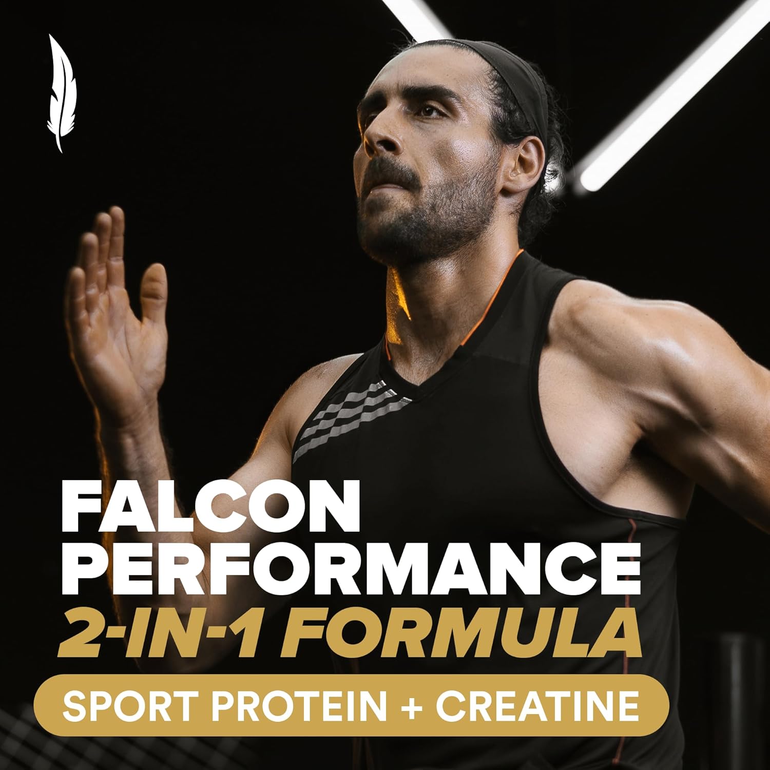 Falcon Performance Vegan Protein Powder, 31g Protein, 5g Creatine, 5g BCAA, Probiotics, Electrolytes, Pre Workout, Low Carb, Sugar Free & Dairy Free, Plant Based Vanilla Protein - 49 Servings