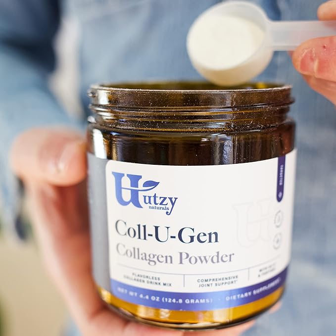 Utzy Naturals Coll-U-Gen | Joint Support Supplement | with Type II Undenatured Collagen (UC-II®) & Fortigel® | Unflavored Powder | 30 Servings