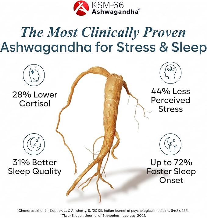 Natural Chelated Magnesium Glycinate Sleep Aid - Melatonin-Free Sleep & Stress Relief with KSM-66 Ashwagandha, GABA, L-Theanine & Chamomile for Muscle Relaxation - Made in USA - 90 Capsules