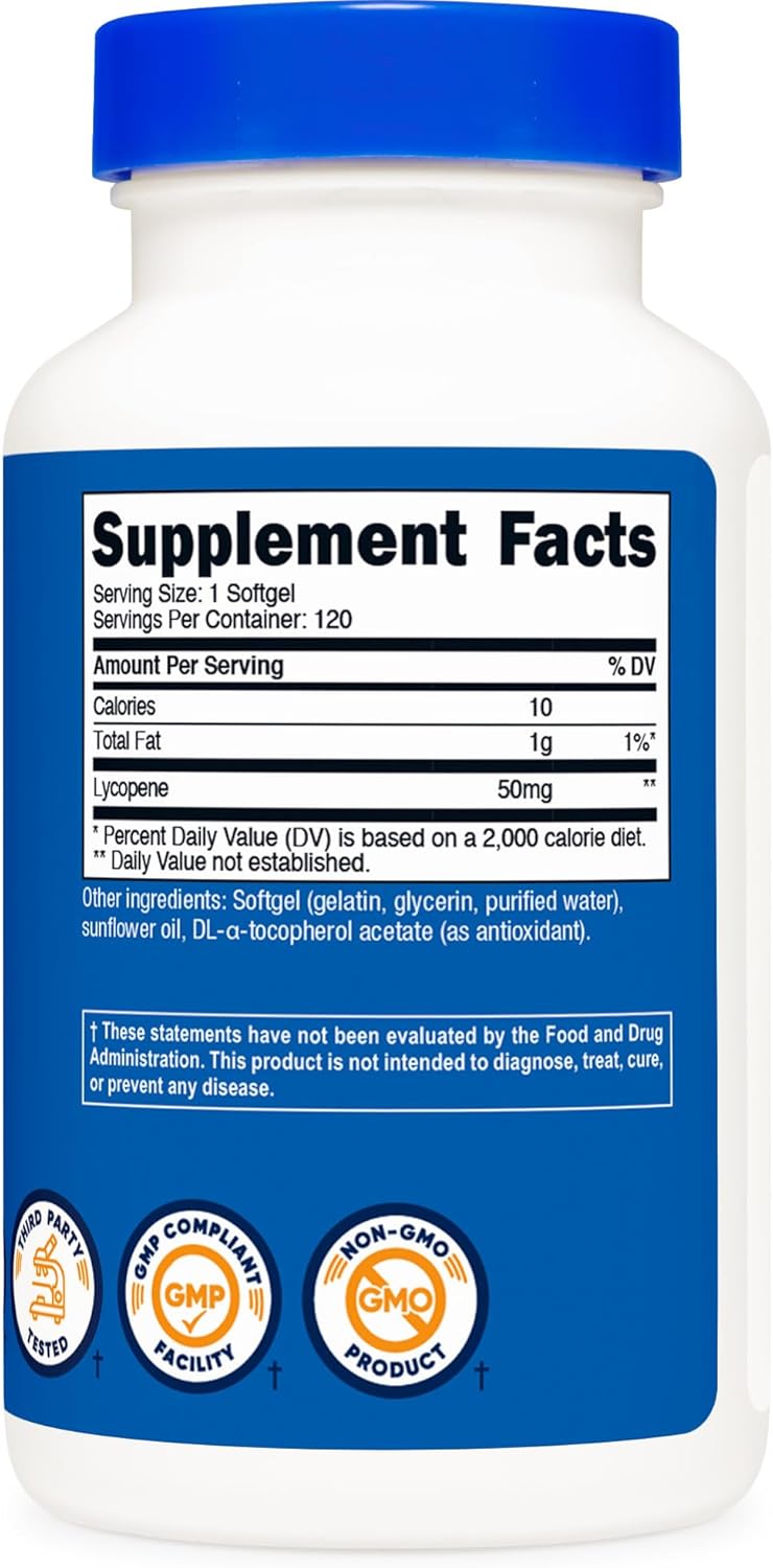 Nutricost Lycopene 50mg Softgels (120 Softgels)