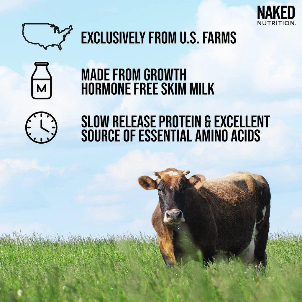 NAKED Casein - 1Lb Micellar Casein Protein - Bulk, GMO-Free, Gluten Free, Soy Free, Preservative Free - Stimulate Muscle Growth - Enhance Recovery - 15 Servings