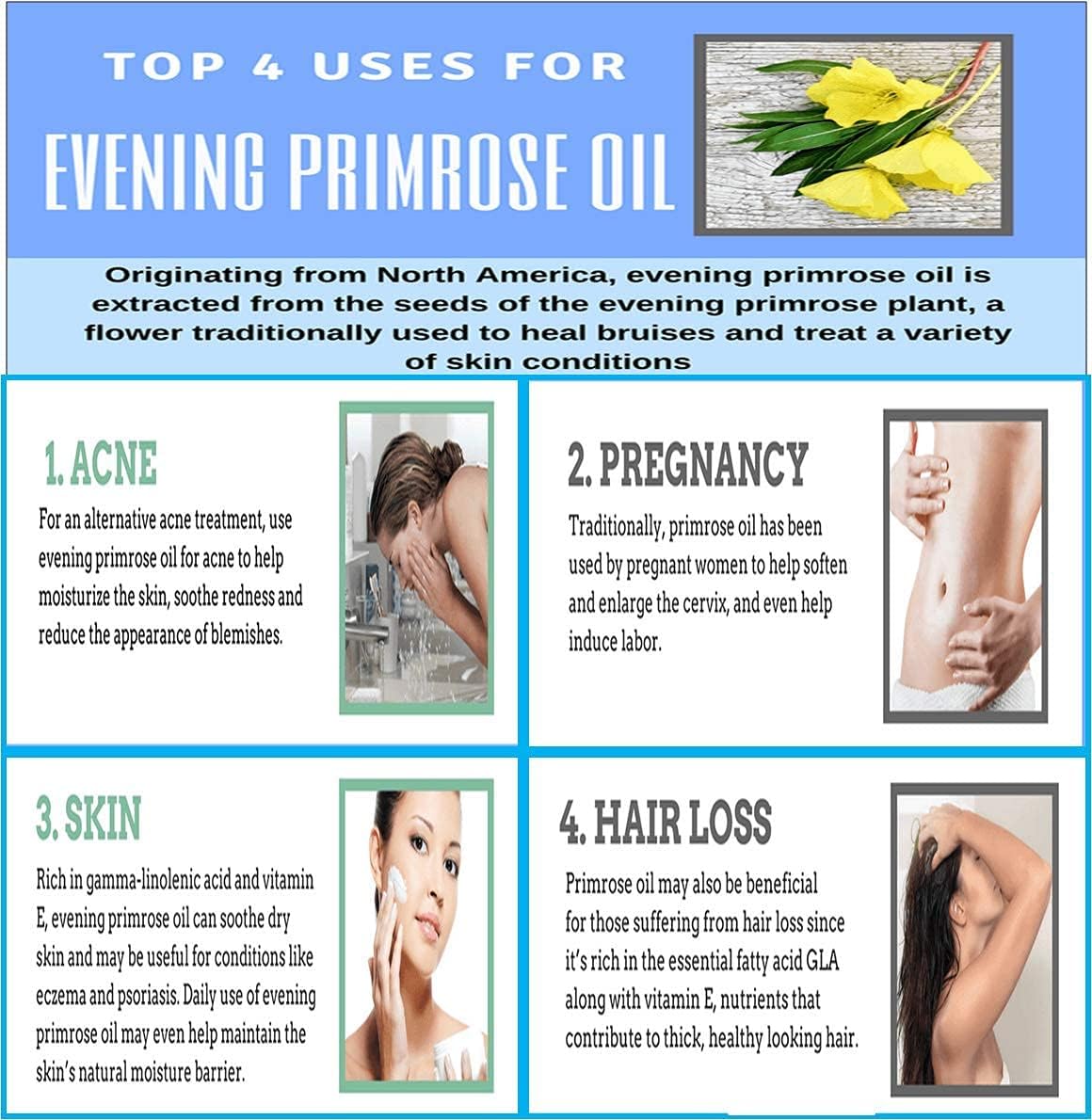 Evening Primrose Oil Omega-6 & GLA 500mg 200Softgels
