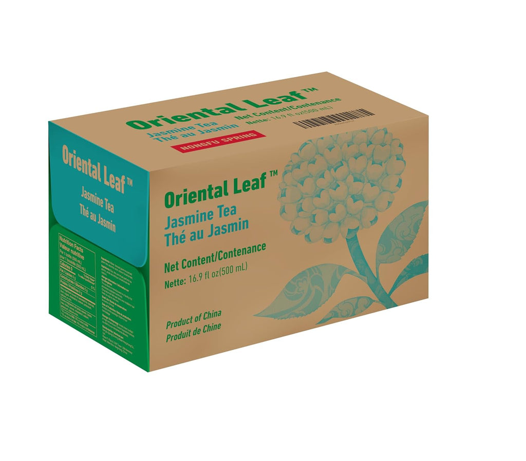 ORIENTAL LEAF Unsweetened Iced Tea – Bottled Jasmine Green Tea, 16.9 FL oz bottles (Pack of 15), Sugar Free, 0 Calories