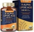 R Alpha Lipoic Acid 1000mg with Benfotiamine - Sodium ALA Supplement for Neuropathy Support Nerve Health & Antioxidant, Cell Energy, Metabolism and Anti-Aging, Non-GMO, Gluten Free, Vegan 120 Counts