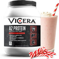 A2 Protein Powder, Peppermint Milkshake, 25 G Protein per Serving, Organic A2/A2 Whey Casein Blend With Probiotics and Celtic Sea Salt, Gluten Free Workout Supplement, Non GMO, 20 Serv, 27.4 Oz